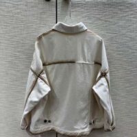 Dior CD Women Oversized Jacket White Burned-Effect Cotton Denim (1)