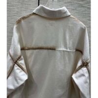 Dior CD Women Oversized Jacket White Burned-Effect Cotton Denim (1)