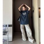 Dior CD Women Relaxed-Fit T-Shirt Navy Blue Cotton Jersey – Bild 13