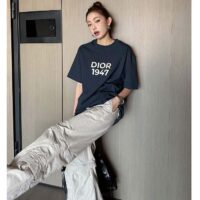 Dior CD Men Relaxed-Fit T-Shirt Navy Blue Cotton Jersey (8)