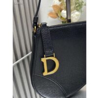 Dior CD Women Saddle Rodeo Pouch Black Goatskin (6)