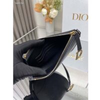 Dior CD Women Saddle Rodeo Pouch Black Goatskin (6)