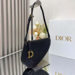 Dior CD Women Saddle Rodeo Pouch Black Goatskin - immagine 4