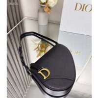 Dior CD Women Saddle Rodeo Pouch Black Goatskin (6)