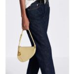 Dior CD Women Saddle Rodeo Pouch Pastel Yellow Goatskin - Bild 11