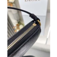 Dior CD Women Saddle Rodeo Pouch Black Goatskin (6)