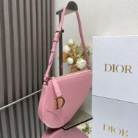 Dior CD Women Saddle Rodeo Pouch Melocoton Pink Goatskin (6)