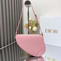 Dior CD Women Saddle Rodeo Pouch Melocoton Pink Goatskin (6)