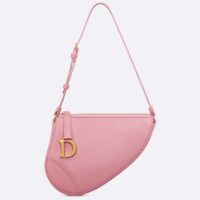 Dior CD Women Saddle Rodeo Pouch Melocoton Pink Goatskin (6)