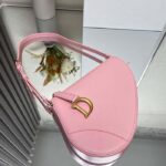 Dior CD Women Saddle Rodeo Pouch Melocoton Pink Goatskin – Image 3