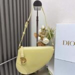 Dior CD Women Saddle Rodeo Pouch Pastel Yellow Goatskin - Bild 2
