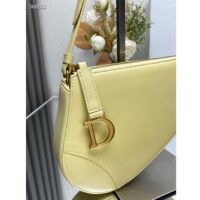 Dior CD Women Saddle Rodeo Pouch Pastel Yellow Goatskin (7)