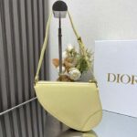Dior CD Women Saddle Rodeo Pouch Pastel Yellow Goatskin - Bild 7