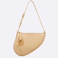 Dior CD Women Saddle Rodeo Pouch Pastel Yellow Goatskin (7)