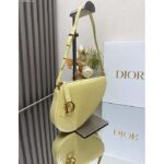 Dior CD Women Saddle Rodeo Pouch Pastel Yellow Goatskin - Bild 4