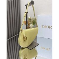 Dior CD Women Saddle Rodeo Pouch Pastel Yellow Goatskin (7)