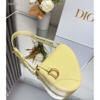 Dior CD Women Saddle Rodeo Pouch Pastel Yellow Goatskin (7)