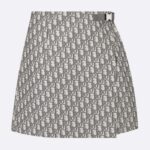Dior CD Women Skort Gray Technical Taffeta Jacquard Dior Oblique Motif