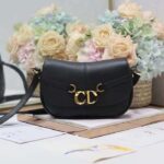 Dior CD Women Small CD Besace Bag Black Calfskin Leather - Bild 2