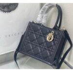 Dior CD Women Small Dior Book Tote Black Macrocannage Calfskin – Image 4