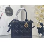 Dior CD Women Small Dior Book Tote Black Macrocannage Calfskin – Image 2