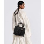 Dior CD Women Small Dior Book Tote Black Macrocannage Calfskin – Image 11