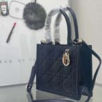 Dior CD Women Small Dior Book Tote Black Macrocannage Calfskin – Image 3