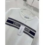 Dior CD Women T-Shirt White Navy Blue Cotton Jersey - Imagen 4