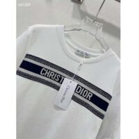 Dior CD Women T-Shirt White Navy Blue Cotton Jersey (1)