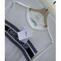 Dior CD Women T-Shirt White Navy Blue Cotton Jersey (1)