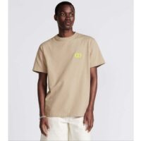 Dior Men CD Icon Relaxed-Fit T-Shirt Beige Organic Cotton Jersey (9)