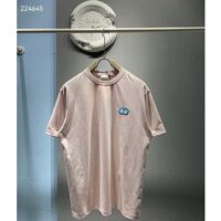 Dior Men CD Icon Relaxed-Fit T-Shirt Pink Organic Cotton Jersey (7)