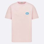 Dior Herren CD Icon Relaxed-Fit T-Shirt Rosa Bio-Baumwolljersey
