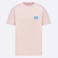 Dior Men CD Icon Relaxed-Fit T-Shirt Pink Organic Cotton Jersey