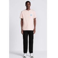 Dior Men CD Icon Relaxed-Fit T-Shirt Pink Organic Cotton Jersey (7)