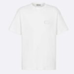 T-shirt Dior Men CD Icon Relaxed Fit in jersey di cotone bianco