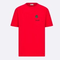 Dior Men CD Otani Workshop Relaxed-Fit T-Shirt Red Cotton Jersey (4)