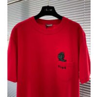 Dior Men CD Otani Workshop Relaxed-Fit T-Shirt Red Cotton Jersey (4)