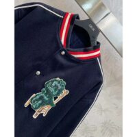 Dior Men CD Otani Workshop Varsity Jacket Blue Wool Jersey (7)