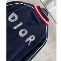 Dior Men CD Otani Workshop Varsity Jacket Blue Wool Jersey (7)