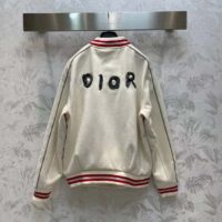 Dior Men CD Otani Workshop Varsity Jacket Ecru Wool Jersey (7)