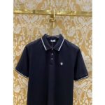 Dior Women CD Polo Shirt Bee Embroidery Black Cotton Piqué - Bild 4