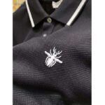 Dior Women CD Polo Shirt Bee Embroidery Black Cotton Piqué - Bild 6