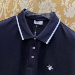 Dior Women CD Polo Shirt Bee Embroidery Black Cotton Piqué - Bild 5