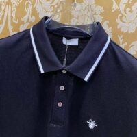 Dior Men CD Polo Shirt Bee Embroidery Black Cotton Piqué (5)