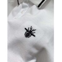 Dior Men CD Polo Shirt Bee Embroidery White Cotton Piqué (9)