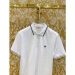 Dior Women CD Polo Shirt Bee Embroidery White Cotton Piqué - Bild 5