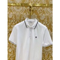 Dior Men CD Polo Shirt Bee Embroidery White Cotton Piqué (9)