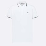 Dior Men CD Polo Shirt Bee Embroidery White Cotton Piqué