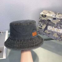 Dior Unisex CD Dior Denim Bucket Hat Blue Cotton Denim (3)